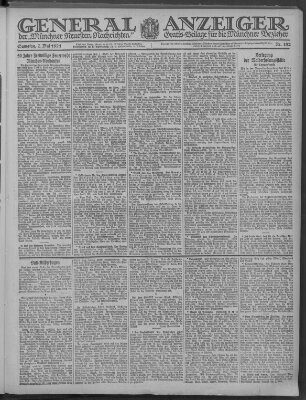 Münchner neueste Nachrichten Samstag 7. Mai 1921