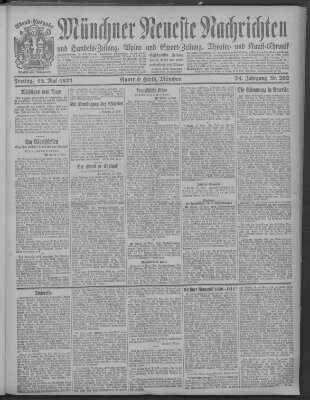 Münchner neueste Nachrichten Freitag 13. Mai 1921