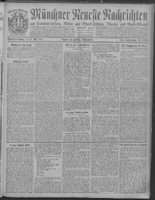 Münchner neueste Nachrichten Samstag 14. Mai 1921