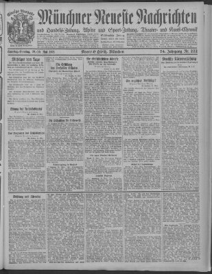 Münchner neueste Nachrichten Samstag 28. Mai 1921