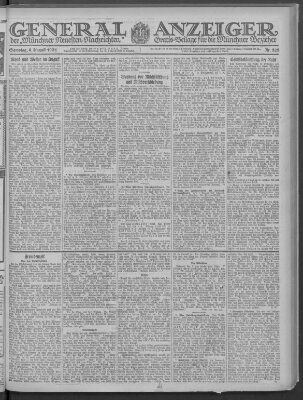 Münchner neueste Nachrichten Samstag 6. August 1921