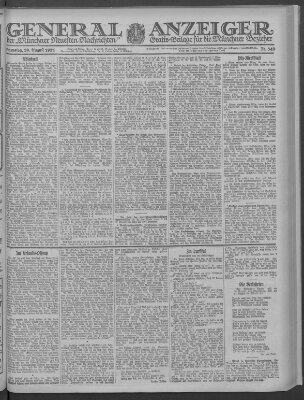 Münchner neueste Nachrichten Samstag 20. August 1921