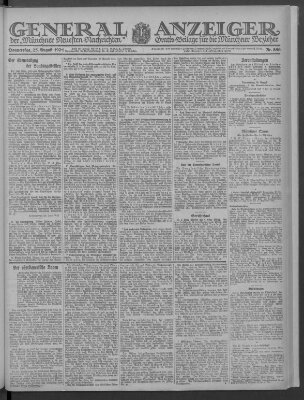 Münchner neueste Nachrichten Donnerstag 25. August 1921