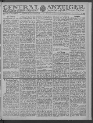 Münchner neueste Nachrichten Mittwoch 31. August 1921