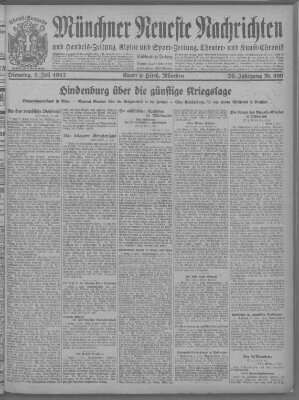 Münchner neueste Nachrichten Dienstag 3. Juli 1917