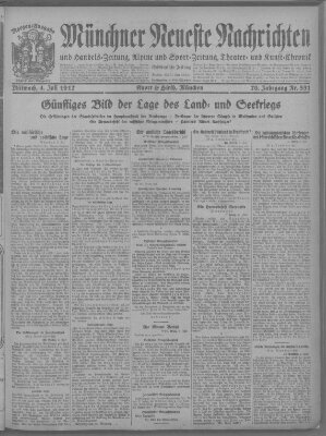 Münchner neueste Nachrichten Mittwoch 4. Juli 1917