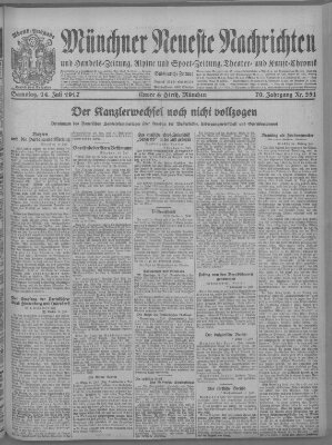 Münchner neueste Nachrichten Samstag 14. Juli 1917