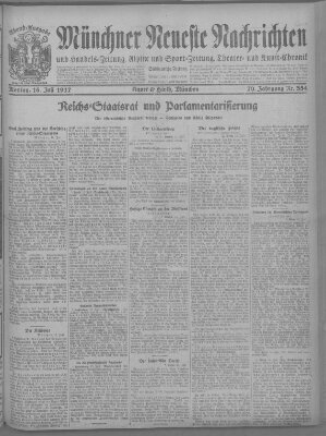 Münchner neueste Nachrichten Montag 16. Juli 1917