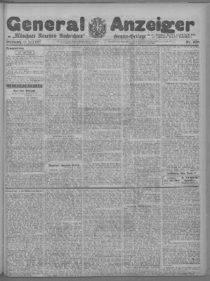 Münchner neueste Nachrichten Mittwoch 25. Juli 1917