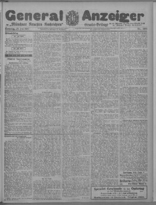 Münchner neueste Nachrichten Sonntag 29. Juli 1917