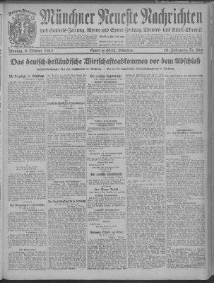 Münchner neueste Nachrichten Monday 8. October 1917