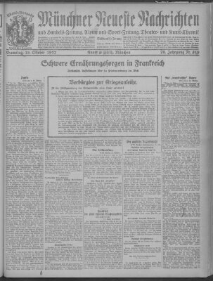 Münchner neueste Nachrichten Samstag 13. Oktober 1917