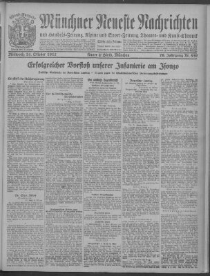 Münchner neueste Nachrichten Mittwoch 24. Oktober 1917