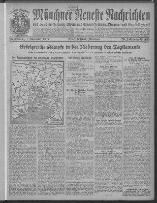 Münchner neueste Nachrichten Donnerstag 1. November 1917