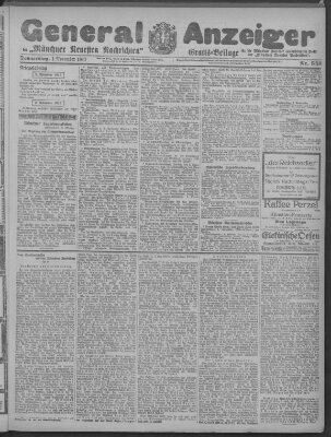 Münchner neueste Nachrichten Donnerstag 1. November 1917