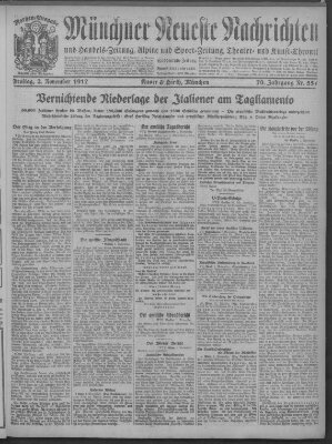 Münchner neueste Nachrichten Freitag 2. November 1917