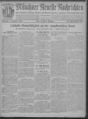 Münchner neueste Nachrichten Montag 5. November 1917