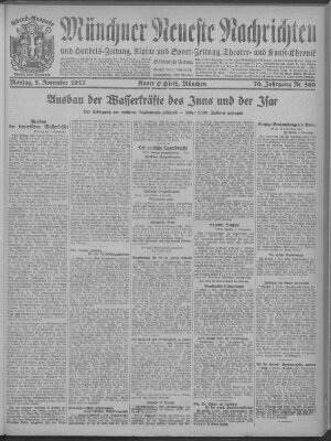 Münchner neueste Nachrichten Montag 5. November 1917