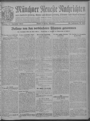 Münchner neueste Nachrichten Montag 12. November 1917