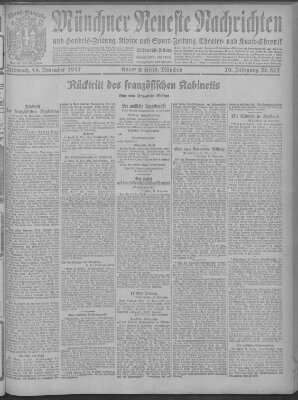 Münchner neueste Nachrichten Mittwoch 14. November 1917