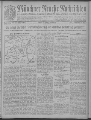 Münchner neueste Nachrichten Samstag 24. November 1917