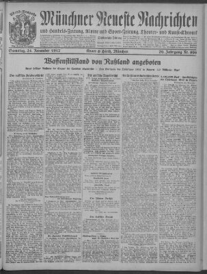 Münchner neueste Nachrichten Samstag 24. November 1917