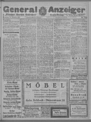 Münchner neueste Nachrichten Sonntag 30. Dezember 1917