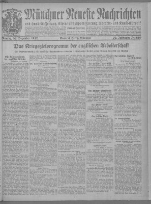 Münchner neueste Nachrichten Montag 31. Dezember 1917