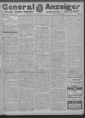 Münchner neueste Nachrichten Mittwoch 3. Januar 1917