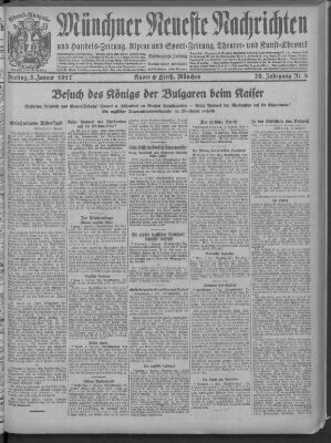 Münchner neueste Nachrichten Freitag 5. Januar 1917