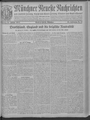 Münchner neueste Nachrichten Donnerstag 22. Februar 1917