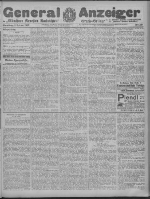 Münchner neueste Nachrichten Samstag 3. Februar 1917