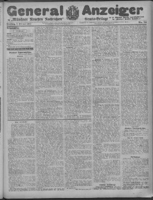 Münchner neueste Nachrichten Freitag 9. Februar 1917