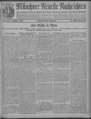 Münchner neueste Nachrichten Dienstag 13. Februar 1917