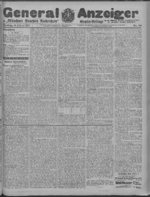 Münchner neueste Nachrichten Dienstag 20. Februar 1917