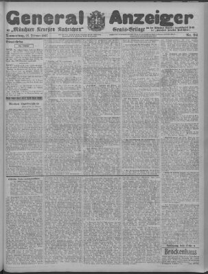 Münchner neueste Nachrichten Donnerstag 22. Februar 1917