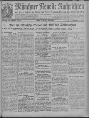 Münchner neueste Nachrichten Montag 26. Februar 1917