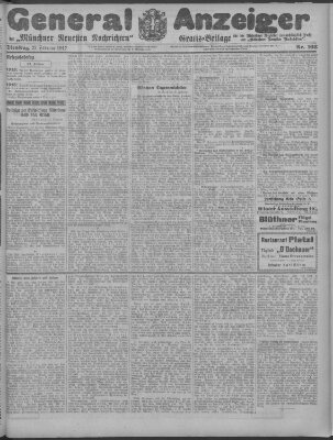 Münchner neueste Nachrichten Dienstag 27. Februar 1917