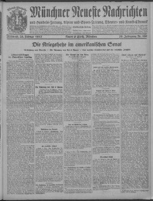 Münchner neueste Nachrichten Mittwoch 28. Februar 1917