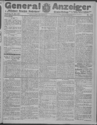 Münchner neueste Nachrichten Sonntag 29. April 1917