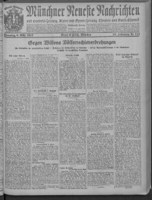 Münchner neueste Nachrichten Dienstag 6. März 1917