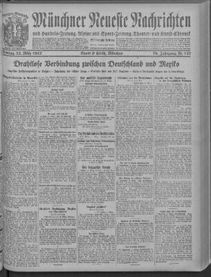 Münchner neueste Nachrichten Montag 12. März 1917