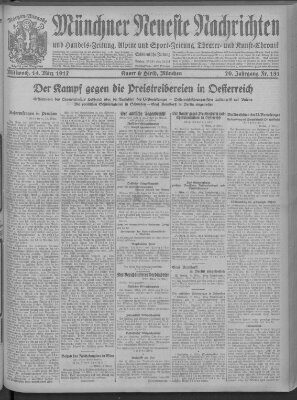 Münchner neueste Nachrichten Mittwoch 14. März 1917