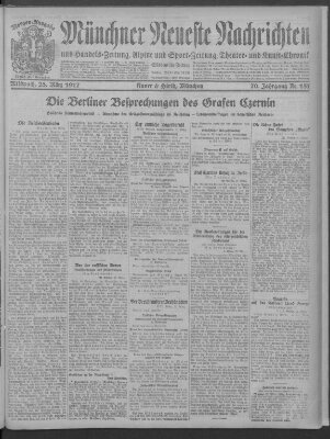 Münchner neueste Nachrichten Mittwoch 28. März 1917