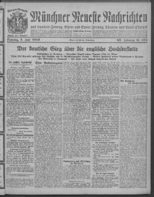 Münchner neueste Nachrichten Samstag 3. Juni 1916