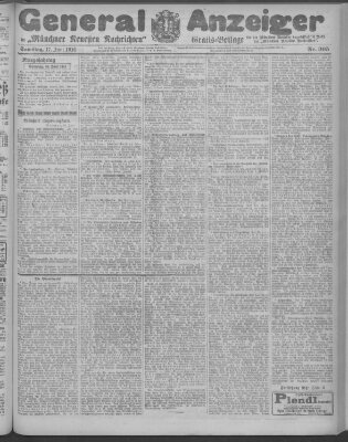 Münchner neueste Nachrichten Samstag 17. Juni 1916