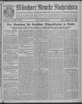 Münchner neueste Nachrichten Mittwoch 28. Juni 1916