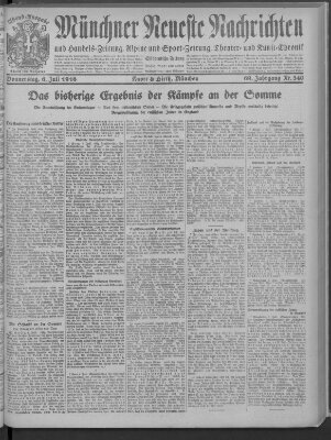 Münchner neueste Nachrichten Donnerstag 6. Juli 1916