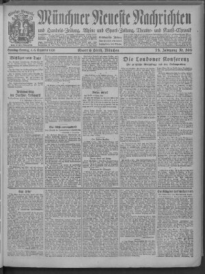 Münchner neueste Nachrichten Sonntag 5. Dezember 1920