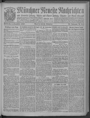 Münchner neueste Nachrichten Mittwoch 8. Dezember 1920